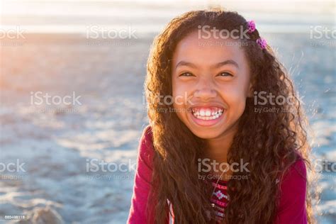 Happy Girl Smiling Outdoors Close Up Stock Photo Download Image Now