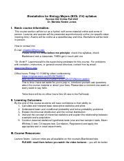 Basic Course Info Fa Docx Biostatistics For Biology