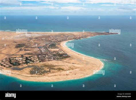 Aerial View Of Santa Maria In Sal Island Cape Verde Cabo Verde Stock