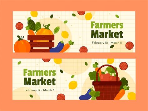 Free Vector | Flat design farmers market banner