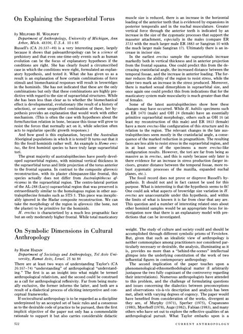 (PDF) On Explaining the Supraorbital Torus