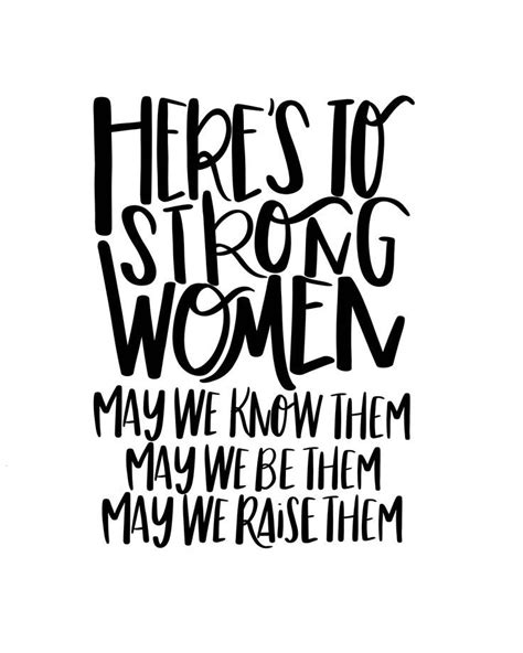 Heres To Strong Women Print Typography Minimalist Etsy Strong Daughter Quotes Strong