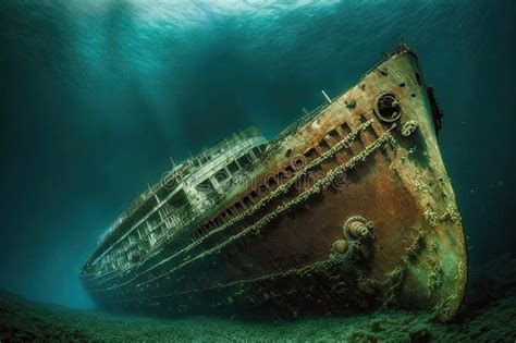 Titanic Shipwreck Underwater Stock Illustration - Illustration of ...