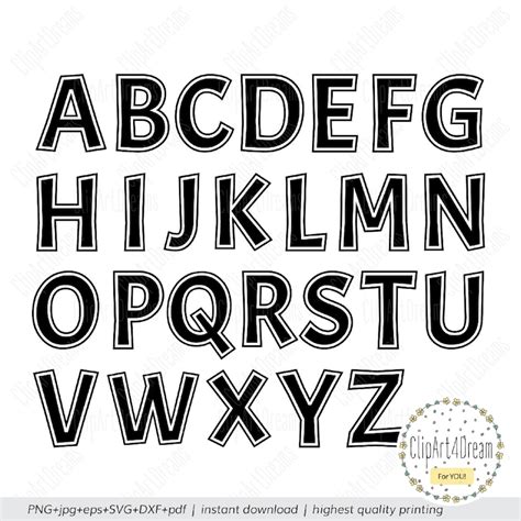 Outline Font Svg Alphabet Clipart Svg Uppercase Lowercase Letter