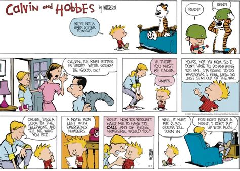 Calvin and Hobbes on Twitter: "The worst babysitter LOL #CalvinandHobbes"