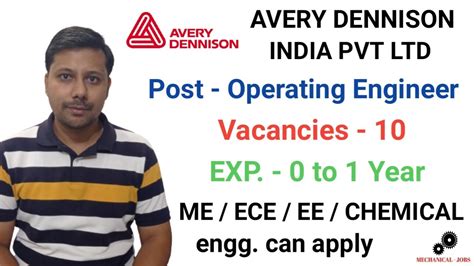 Fresher Operating Engg Vacancies In MNC I Vacancies 10 I ME EE