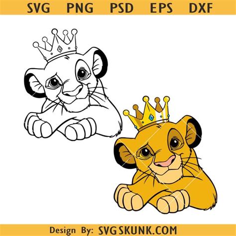 Baby Simba With Crown Svg Lion King Svg Simba Lion King Svg Baby