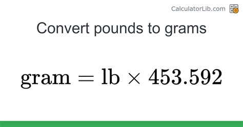 Pounds → Grams converter (lb to gram) - Mass Converter - Online Calculator