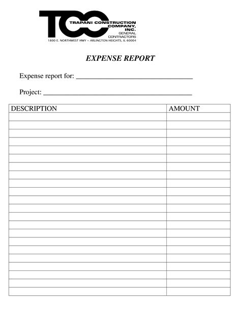 Construction Company Expense Report Templates At Allbusinesstemplates