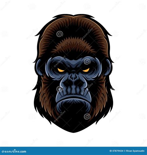 Gorilla Head Esport Mascot Logo Desain Cartoon Vector CartoonDealer