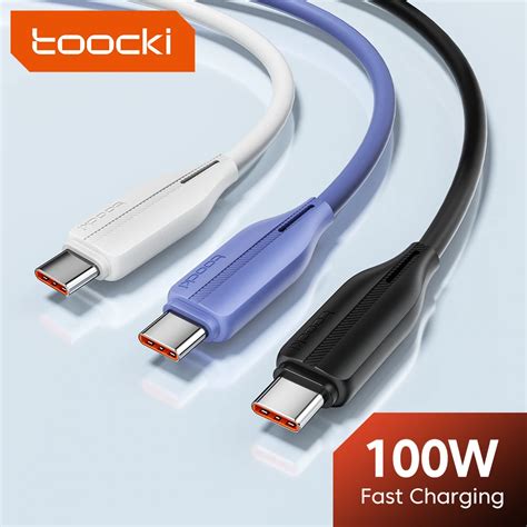 Toocki Cable USB Tipo C Para M Vil Cargador De Carga R Pida De 100W 3M