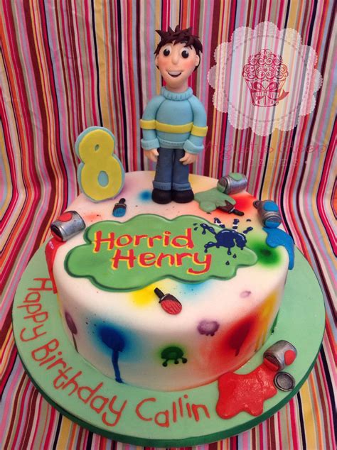 Horrid Henry Birthday Paint Splatter Cake Facebook