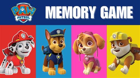 Paw Patrol Game Test Your Memory Chase Skye Rubble Marshall