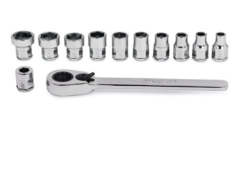 12 Pc 14 Drive 6 Point Metric Flank Drive® Low Profile Ratchetsocket