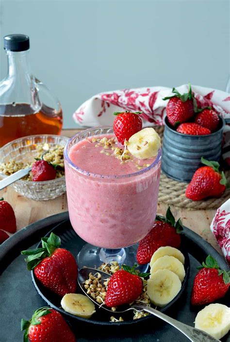 Smoothie Fraise Banane Au Sarrasin Germ Vegan Sans Gluten Le