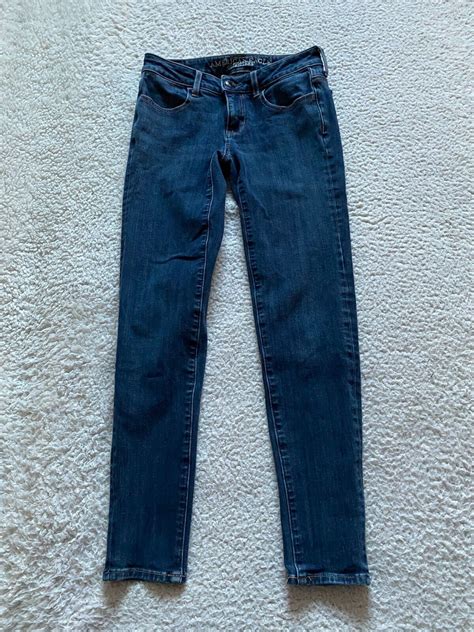 American Eagle Women Jegging Crop Jeans Super Stretch X4 Blue Size 00