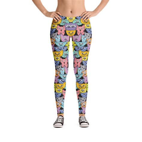 Funny Cutest Cats Kittens Pussy Trendy Colorful Leggings What