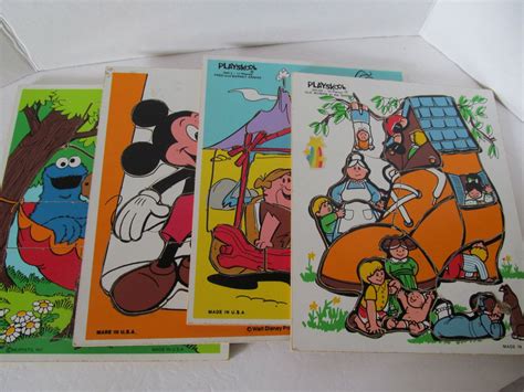 Playskool Vintage Puzzles Set Of Four Puzzles Etsy Playskool