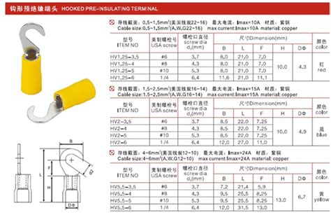 Connecting Hooked Pre Insulated Terminal Hv Insulated Hook Terminals