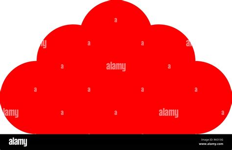 Cloud symbol icon - red simple, isolated - vector illustration Stock ...