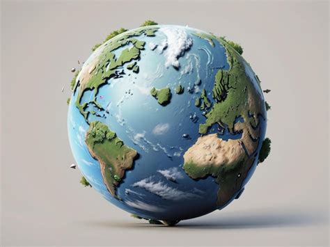 Premium AI Image 3D Render Of Earth Planet Captivating Global Perspective