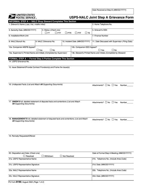 Nalc Grievance Template Fill Online Printable Fillable Blank