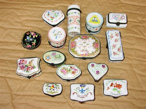 Proantic Lot Boites Pilules Mouches Porcelaine De Limoges Tr