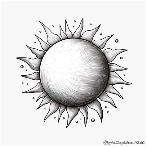 Realistic Sun Pencil Drawing