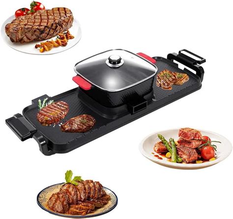 In Electric Smokeless Grill Hot Pot Korean Bbq Grill Shabu Shabu Hotpot Removable Hotpot