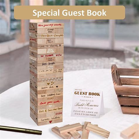 Buy Wedding Guest Book Alternative 72 Pcs Wooden Block Guest Book For