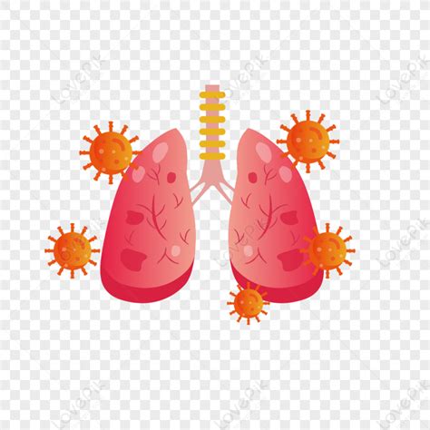 Cartoon Hand Drawn Red Pneumonia Virus Illustration Infectious Diseases