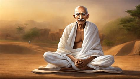 Lexica Realistic Mahatma Gandhi Sitting In A Dhoti