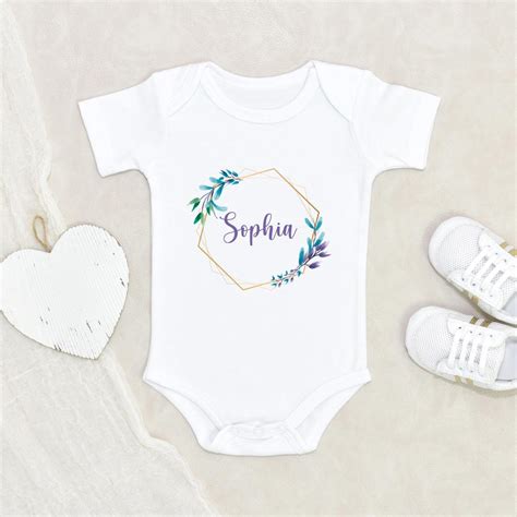 Cute Baby Girl Onesie Custom Name Baby Clothes Personalized Baby Name ...