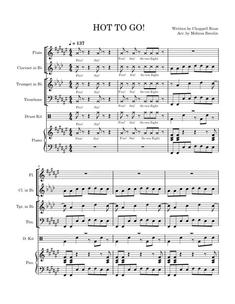 Hot To Go Chappell Roan Sheet Music For Piano Trombone Flute Drum Group And More Instruments