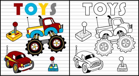 libro para colorear de juguetes para niños coches de control remoto