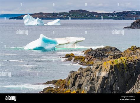 Iceberg Floating In The Ocean Off The Coast Of Newfoundland Canada