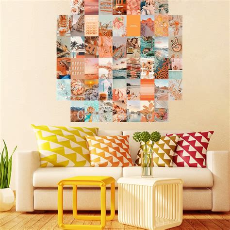 50pcs Peach Beach Aesthetic Picture For Wall Colla Grandado