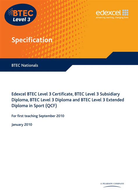 Pdf Specification The Archbishops School Canterbury · Edexcel Btec Level 3 Subsidiary