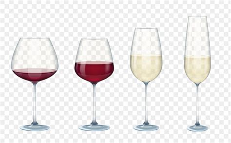 Copos De Vinho Transparente Vector Vetor Premium