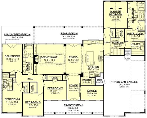 Farmhouse Style House Plan 4 Beds 3 5 Baths 3086 Sq Ft Plan 430 222