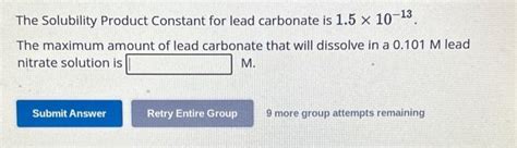 Solved The Solubility Product Constant for magnesium | Chegg.com