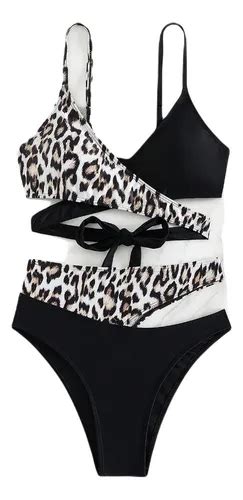 Ba Ador Bikini Cruzado Con Estampado Leopardo Traje De Ba O Cuotas Sin Inter S