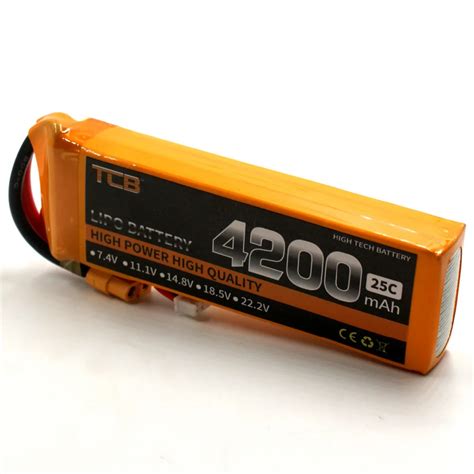 TCB High Capacity Li Po Battery 11 1 V 4200mAh 25C Lipo Battery 3s For