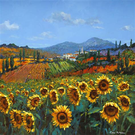 Tuscan Sunflowers Painting By Chris Mc Morrow Pixels