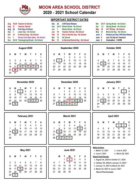 2021 And 2020 School Calendar Printable Free For Class Free Printable