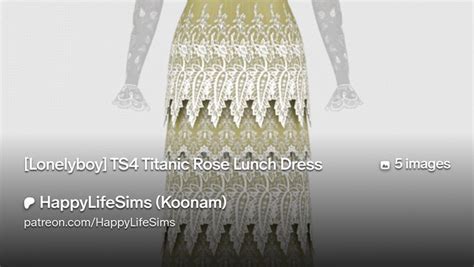 Lonelyboy TS4 Titanic Rose Lunch Dress HappyLifeSims Koonam In