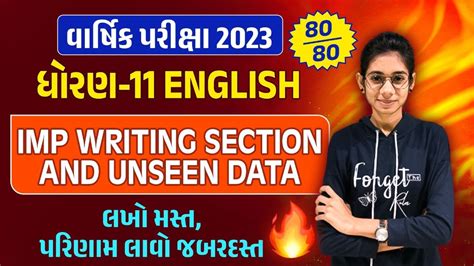 Std 11 English Most IMP Writing Section And Unseen Data English M IMP