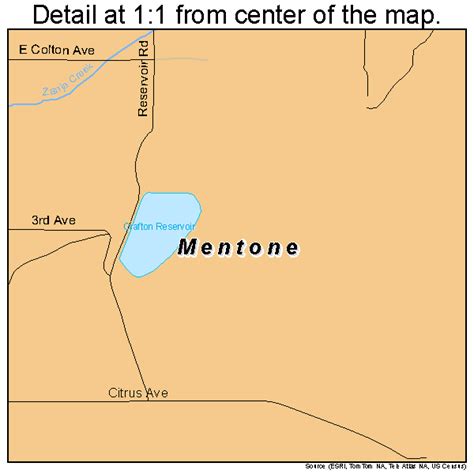 Mentone California Street Map 0646884