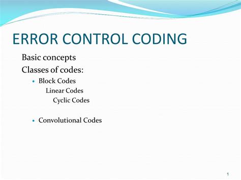 Ppt Error Control Coding Powerpoint Presentation Free Download Id