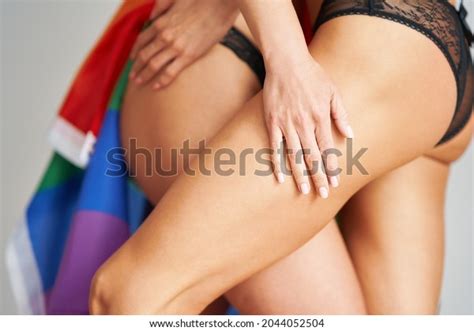 Naked Girls Couple Wearing Lgbt Flag Stock Photo 2044052504 Shutterstock